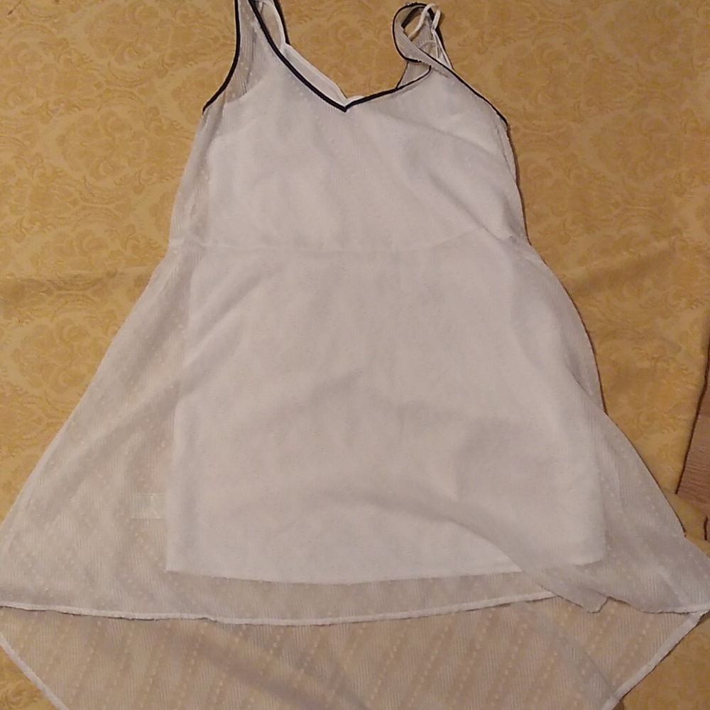 White with black trim dress